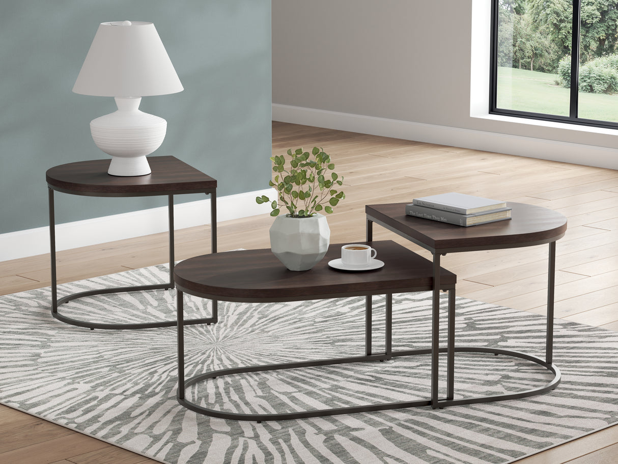 Furniture City - MS - Ashley Furniture - Vanmore Table (Set of 3) - Occasional Table Set (3/CN) / Dark Brown - T199-13