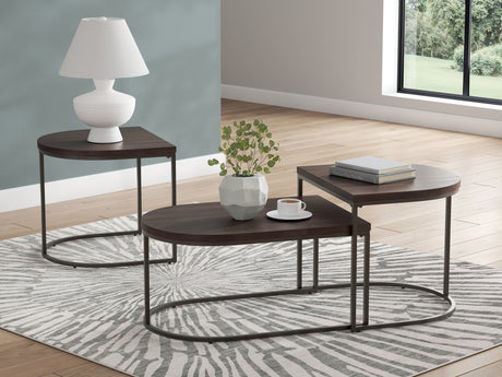 Furniture City - MS - Ashley Furniture - Vanmore Table (Set of 3) - Occasional Table Set (3/CN) / Dark Brown - T199-13