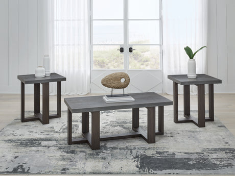 Furniture City - MS - Ashley Furniture - Dynnford Table (Set of 3) - Occasional Table Set (3/CN) / Gray/Brown - T216-13