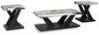 Furniture City - MS - Ashley Furniture - Cendill Table (Set of 3) - Occasional Table Set (3/CN) / Dark Brown/White/Black - T403-13
