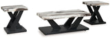 Furniture City - MS - Ashley Furniture - Cendill Table (Set of 3) - Occasional Table Set (3/CN) / Dark Brown/White/Black - T403-13