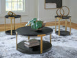 Furniture City - MS - Ashley Furniture - Shylore Table (Set of 3) - Occasional Table Set (3/CN) / Black/Brass Finish - T410-13