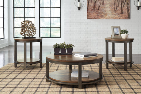 Furniture City - MS - Ashley Furniture - Roybeck Table (Set of 3) - Occasional Table Set (3/CN) / Light Brown/Bronze - T411-13