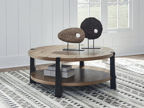 Furniture City - MS - Ashley Furniture - Ridgester Coffee Table - Round Cocktail Table - T518-8