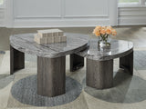 Furniture City - MS - Ashley Furniture - Surmour Stacked Coffee Table - Stacked Cocktail Table / Gray/Brown - T600-0