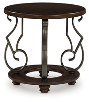 Furniture City - MS - Ashley Furniture - Frallyn End Table - Round End Table / Dark Brown - T623-6