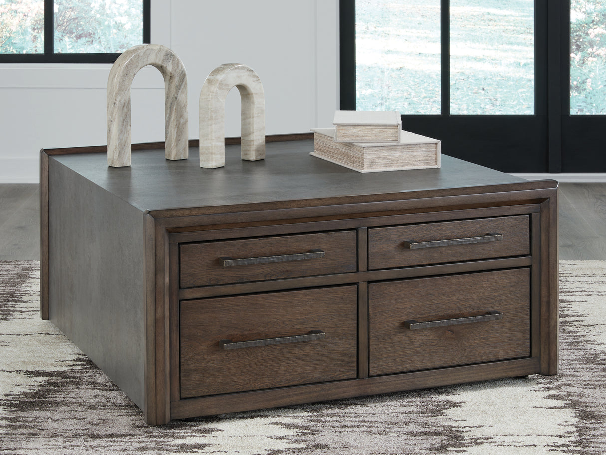Furniture City - MS - Ashley Furniture - Kallenny Coffee Table - Square Cocktail Table / Brown/Gray - T669-8