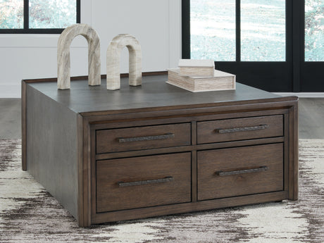 Furniture City - MS - Ashley Furniture - Kallenny Coffee Table - Square Cocktail Table / Brown/Gray - T669-8