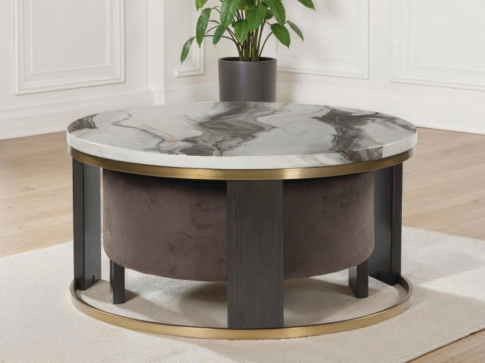 Furniture City - MS - Ashley Furniture - Jazmore Nesting Coffee Table (Set of 2) - Nesting Cocktail Tables (Set of 2) / Brown/Brass Finish - T671-22