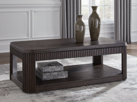 Furniture City - MS - Ashley Furniture - Carlibrie Lift-Top Coffee Table - Lift Top Cocktail Table / Warm Brown - T700-9