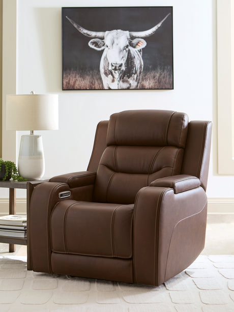 Furniture City - MS - Ashley Furniture - Knightington Living Room - Power Recliner w/Audio Seating / Brown - PCU1160213A