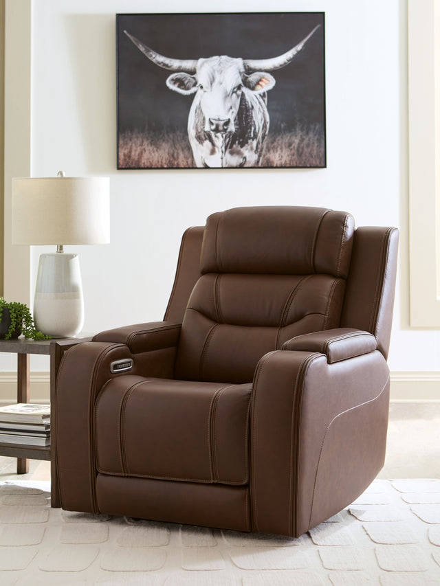 Furniture City - MS - Ashley Furniture - Knightington Living Room - Power Recliner w/Audio Seating / Brown - PCU1160213A