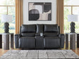 Furniture City - MS - Ashley Furniture - Glossmore Living Room - DBL Rec Loveseat w/Console / Black - PCU1170094