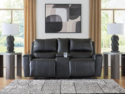 Furniture City - MS - Ashley Furniture - Glossmore Living Room - DBL Rec Loveseat w/Console / Black - PCU1170094