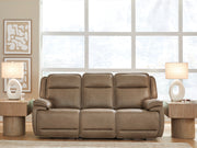 Furniture City - MS - Ashley Furniture - Glencroft Living Room - PWR REC Sofa with ADJ Headrest / Sahara - PCU1240015