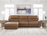Furniture City - MS - Ashley Furniture - DeepWakes Sectional - 3-Piece Reclining Sofa Chaise / Caramel - PCU62606S23