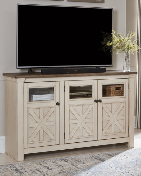Furniture City - MS - Ashley Furniture - Bolanburg 60" TV Stand - 60" / White/Weathered Gray - W647-38