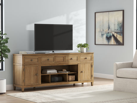 Furniture City - MS - Ashley Furniture - Sharlance 81" TV Stand - 81" / Light Brown - W655-68