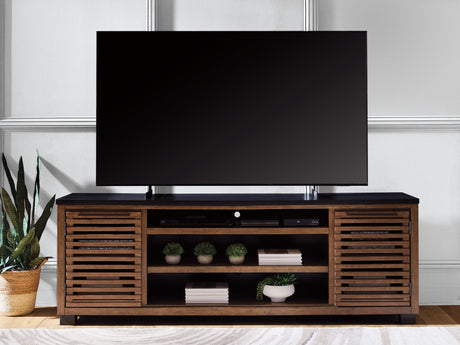 Furniture City - MS - Ashley Furniture - Kallari 84" TV Stand - 84" / Warm Brown/Black - W737-78