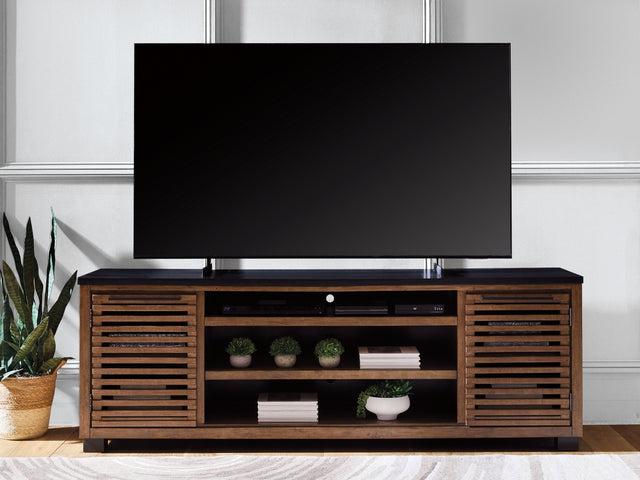 Furniture City - MS - Ashley Furniture - Kallari 84" TV Stand - 84" / Warm Brown/Black - W737-78