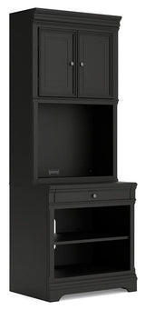 Beckincreek - Bookcase With Door Hutch - Black
