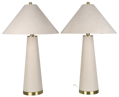 Ivory Reverie - 30 X 18 - Textured Linen Table Lamp (Set of 2) - Ivory Textured Linen