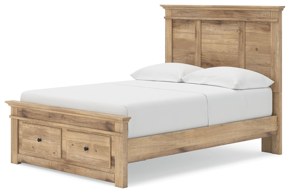 Makidern - Panel Storage Bed With Under Bed Storage Unit And Storage Footboard
