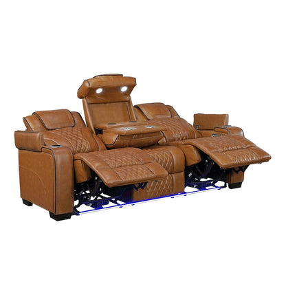 Apex - Power Double Reclining Sofa With Center Drop-Down Cup Holders, Power Headrests, Storage Arms With Cup Holders, Reading Lights, Wireless Charger, Air Massage And Heat, LED Lighting And Charging Ports