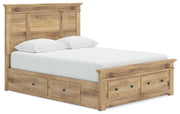 Makidern - Panel Storage Bed With Under Bed Storage Unit And Storage Footboard