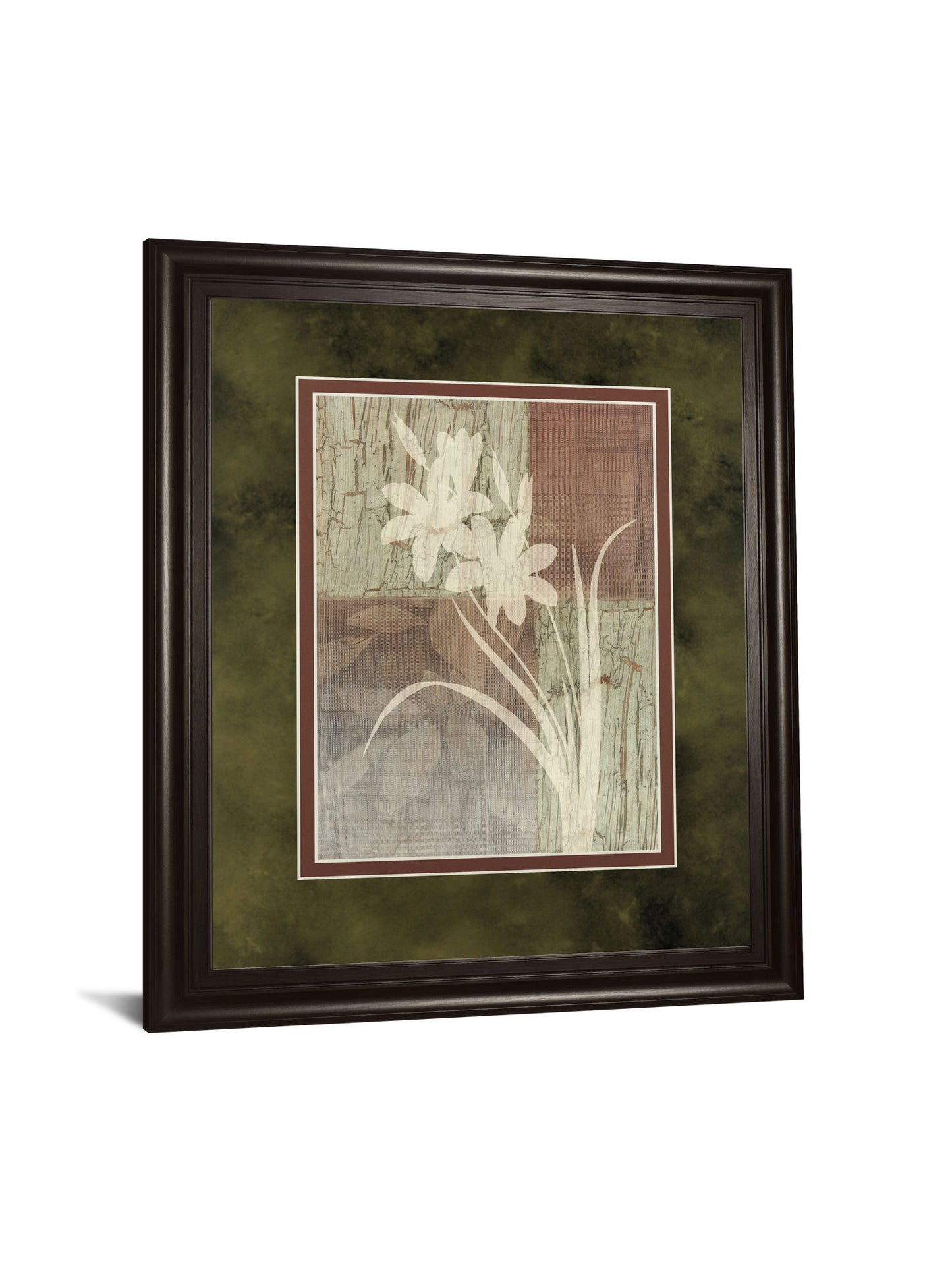 Lily Silhouette By Various - Framed Print Wall Art - Light Brown