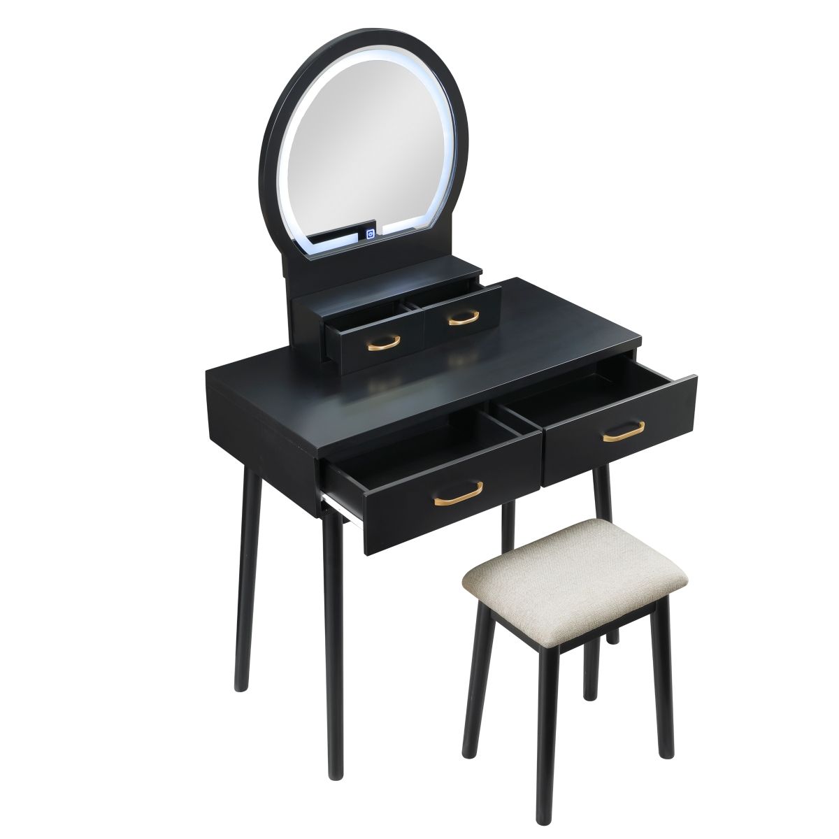 Camilla - Vanity Dresser With Mirror And Stool