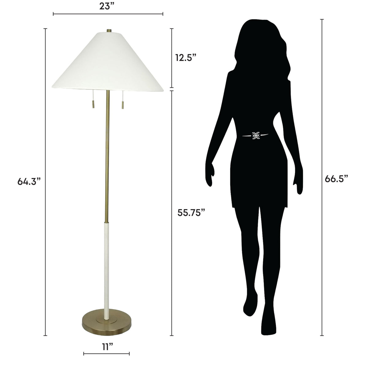 Gilded Interval - 64 X 23 - Metal Floor Lamp - Brushed Gold