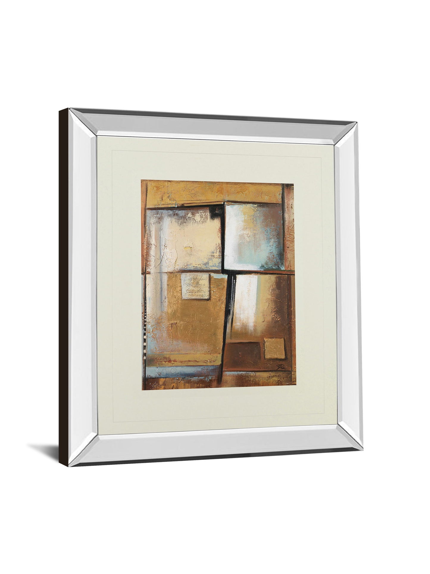 Abstract I By Patricia Pinto - Mirror Framed Print Wall Art - Beige