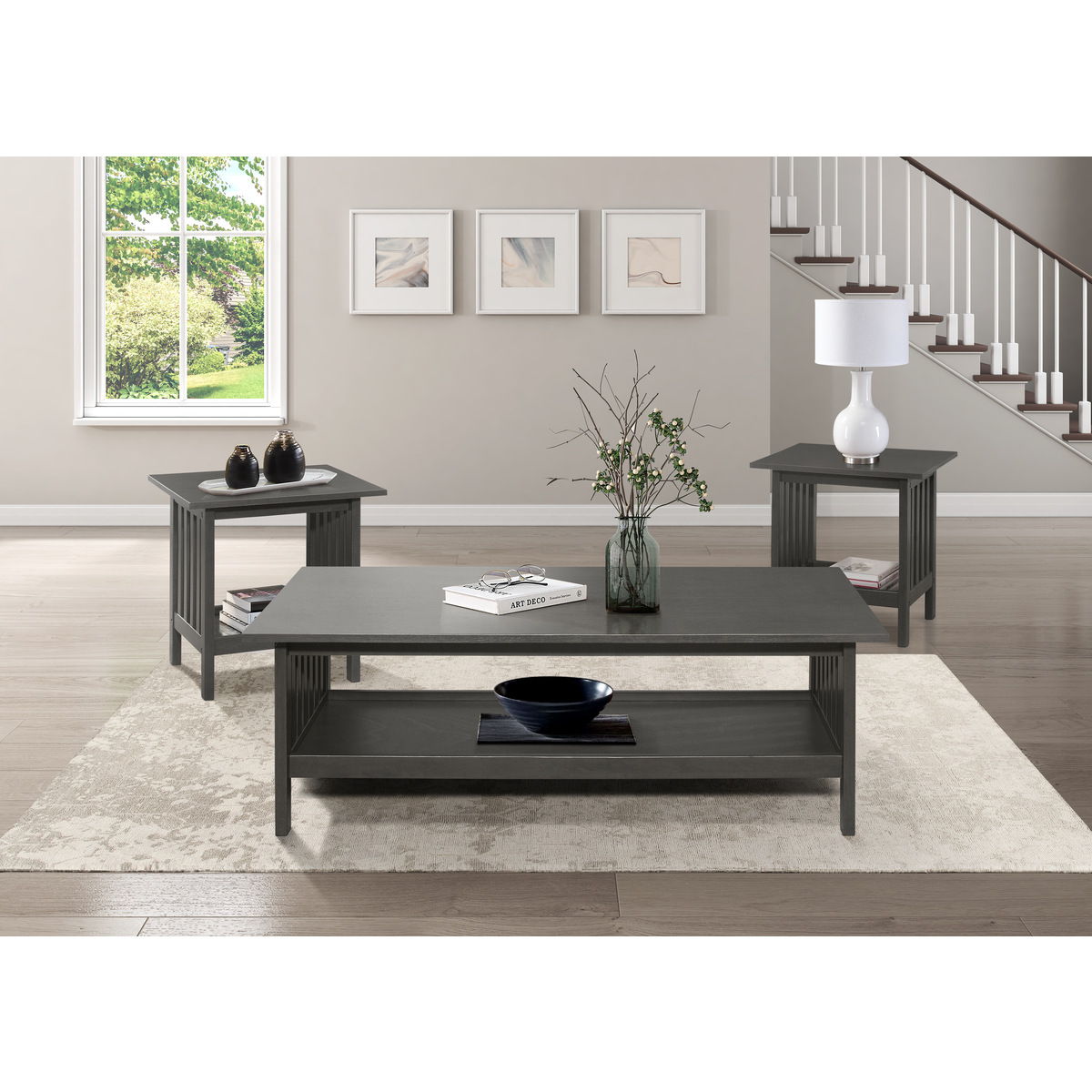 Lewiston - 3 Piece Pack Occasional Set - Gray