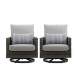 Bungalow - Patio Swivel Club Chair With Accent Pillow (Set of 2) - Gray