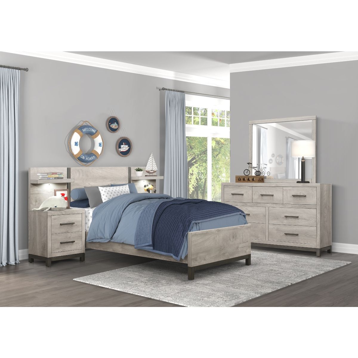 Zephyr - Nightstand With Wall Panel