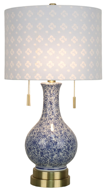 Cobalt Garden - 25 X 14 - Ceramic Table Lamp (Set of 2) - Cobalt Blue Floral Chinoiserie