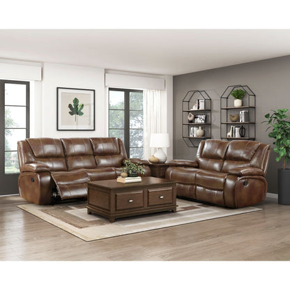 Ellicott - Double Reclining Loveseat - Brown