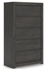 Fraluna - Five Drawer Chest - Charcoal