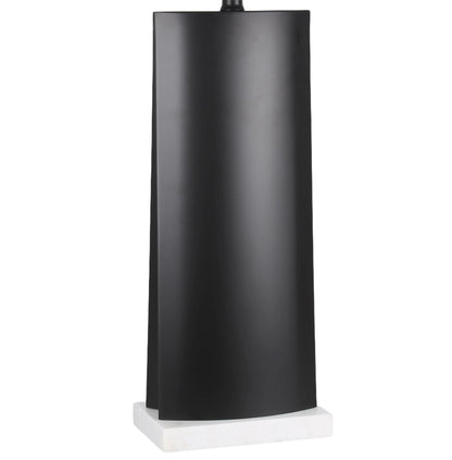 Monolith Aura Metal & Marble Table Lamp (Set of 2) - Matte Black / White Marble