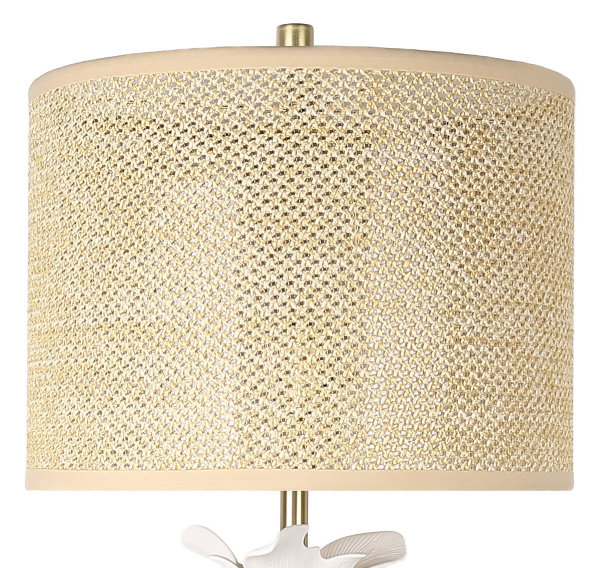 Lily Reverie - 32 X 14 - Metal Table Lamp (Set of 2) - Textured White Ceramic, Soft Gold