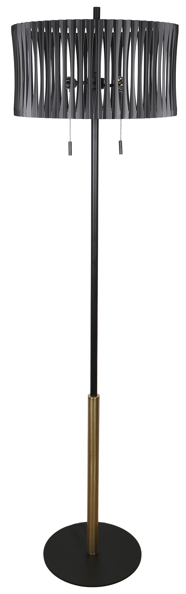 Midnight Cadence - 68 X 18 - Metal Floor Lamp - Matte Black, Soft Gold
