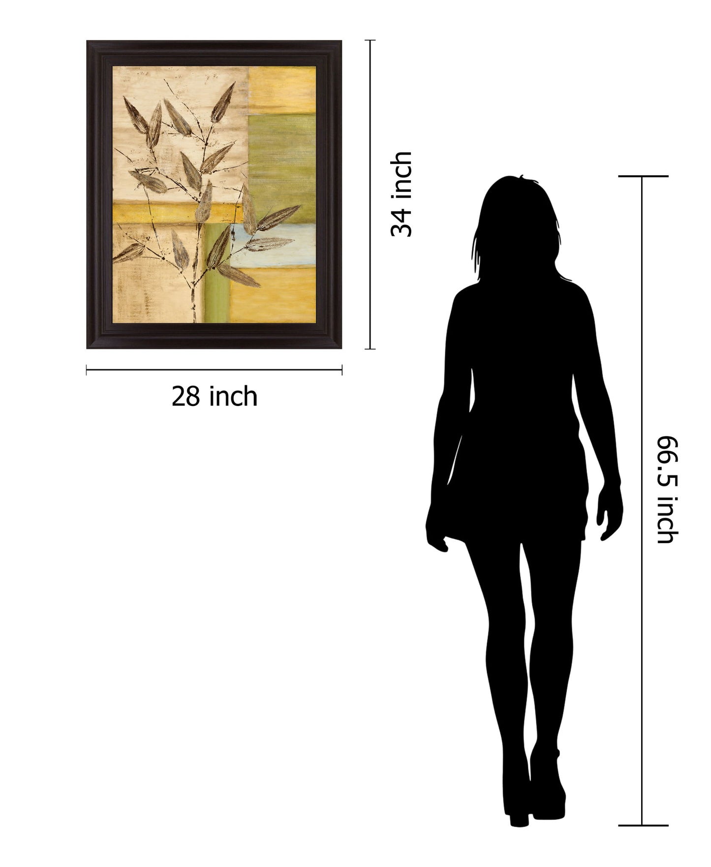 Branch Echo - 28" x 34" Framed Wall Art - Beige