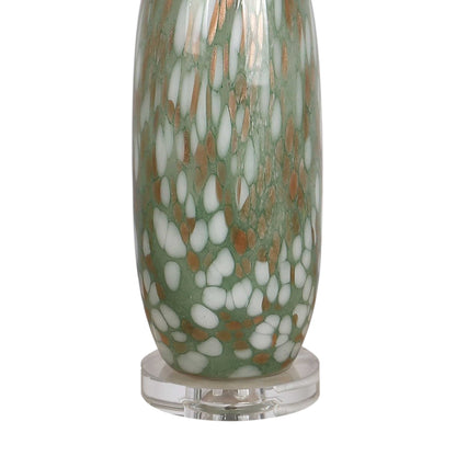 "Verdant Glow" Art Glass Table Lamp (Set of 2) - Green Art Glass