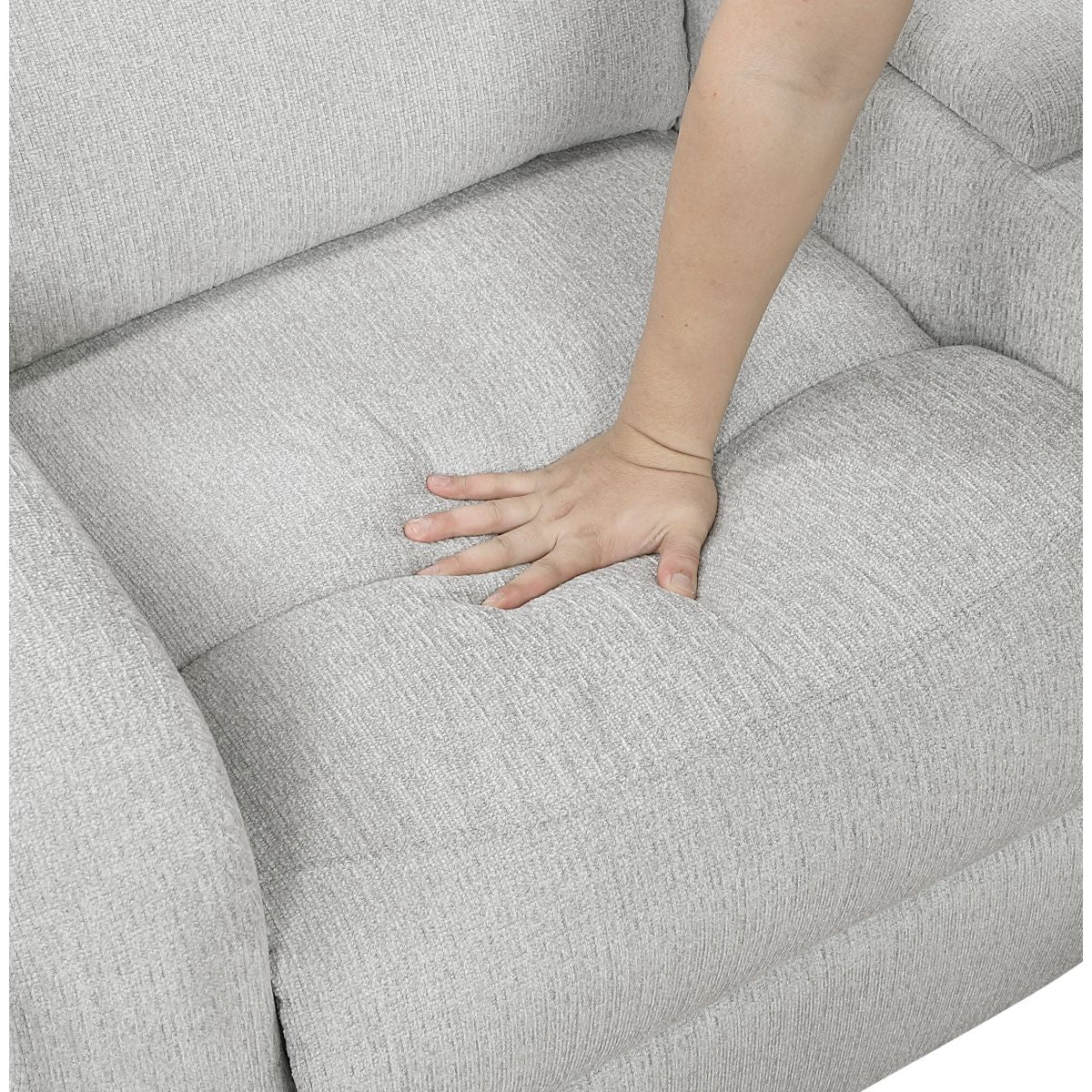 Thorne - 3 Piece Reclining Sectional With Left Console - Light Gray