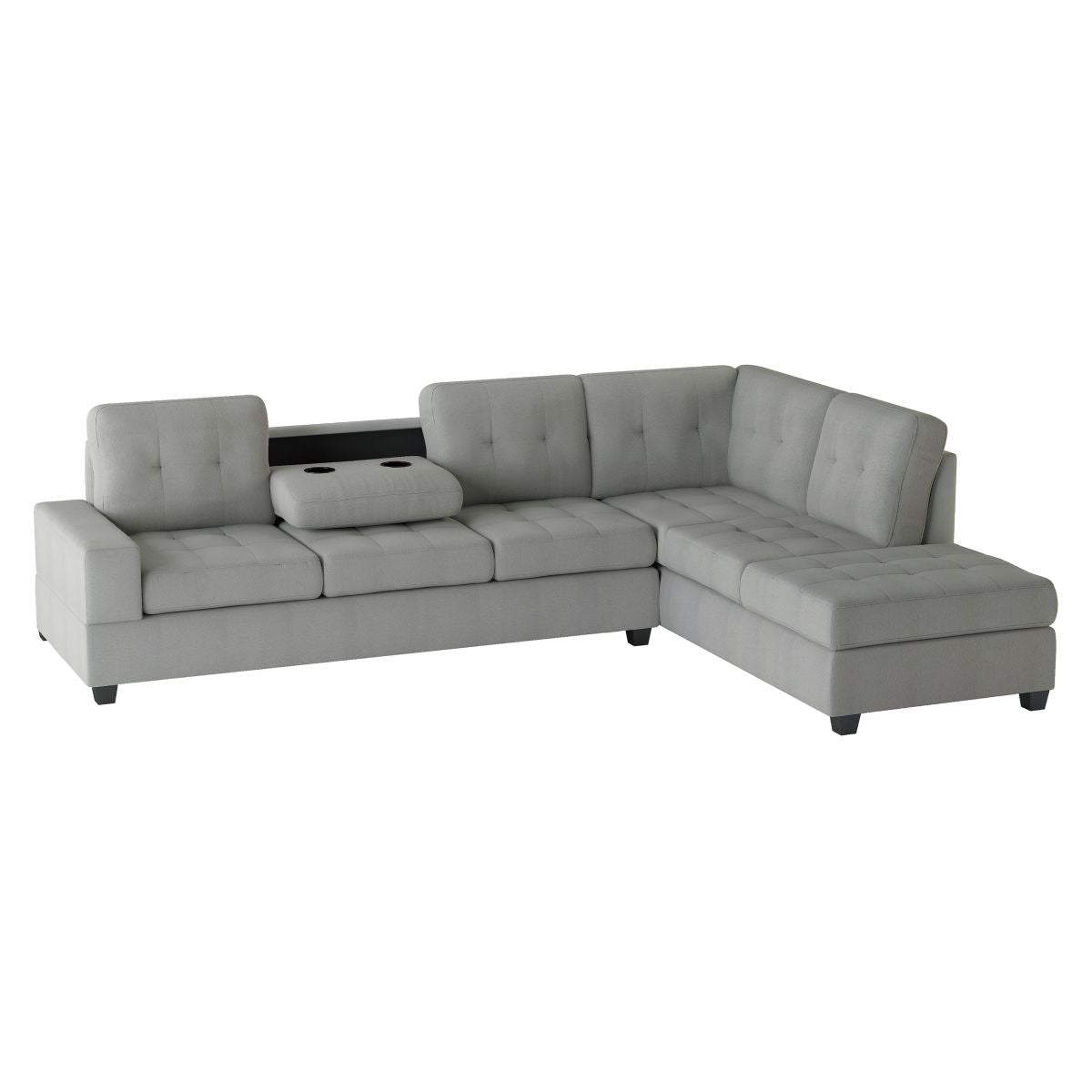 Maston - 2 Piece Reversible Sectional With Drop-Down Cup Holders