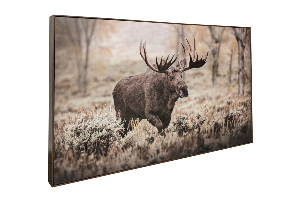 Woodland Monarch - 48 X 32 - Hand-Embellished Canvas In Frame - Brown