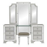 Avondale - Vanity Dresser With Mirror - Pearl Silver
