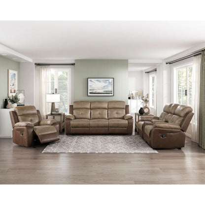 Glendale - Double Glider Reclining Loveseat With Center Console - Brown