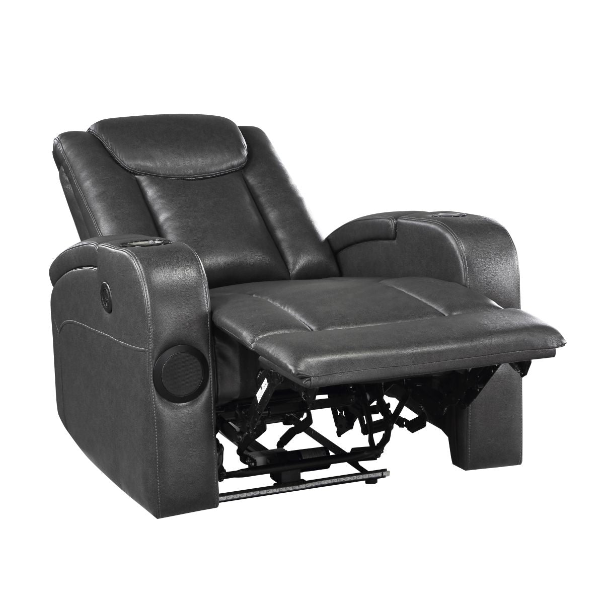 Turbo - Power Reclining Chair With Wireless Charger - Gray